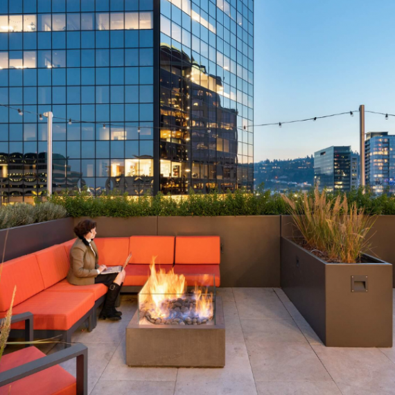 Portfolio Content Rooftop patio fire